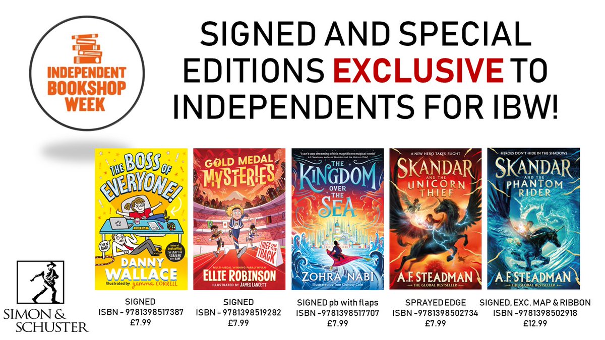 Indies - stock up on these SIGNED and SPECIAL EDITIONS, exclusive to you, for #IndependentBookshopWeek #IBW23 ! @dannywallace @annabelwriter @EllieRobinsonGB @booksaremybag