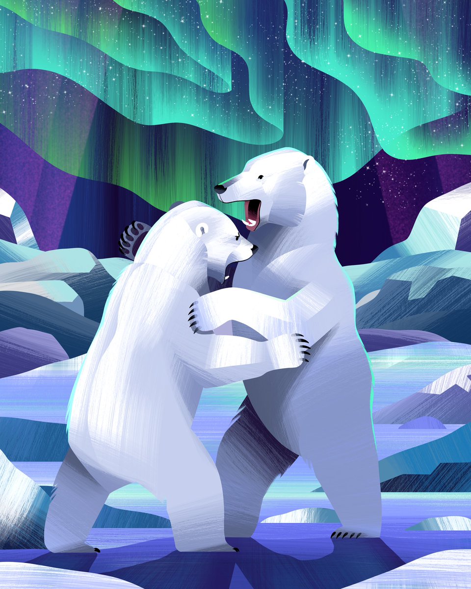 Polar bear battle scene from Day in the Life: Bears - out in September by <a href="/neonsquidbooks/">Neon Squid</a>