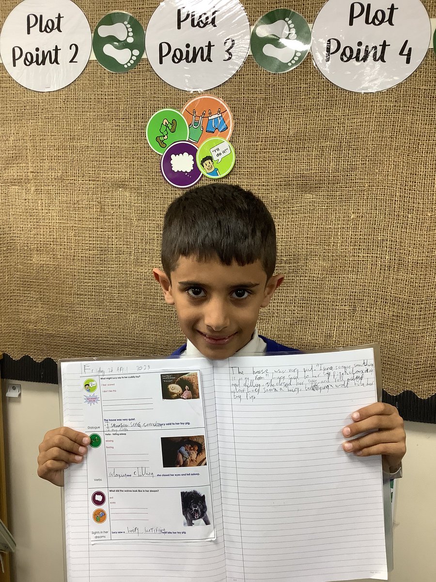 Y4stsilasREMAT's tweet photo. Well done to this boy for his fantastic effort and creativity in writing today! We are developing our narrative writing skills whilst writing our own story based on โThe Wolves In The Wallsโ โ๐ฝ๐บ๐ #SilasWriting @janeconsidine #TheWriteStuff https://t.co/aYBnsK80G7