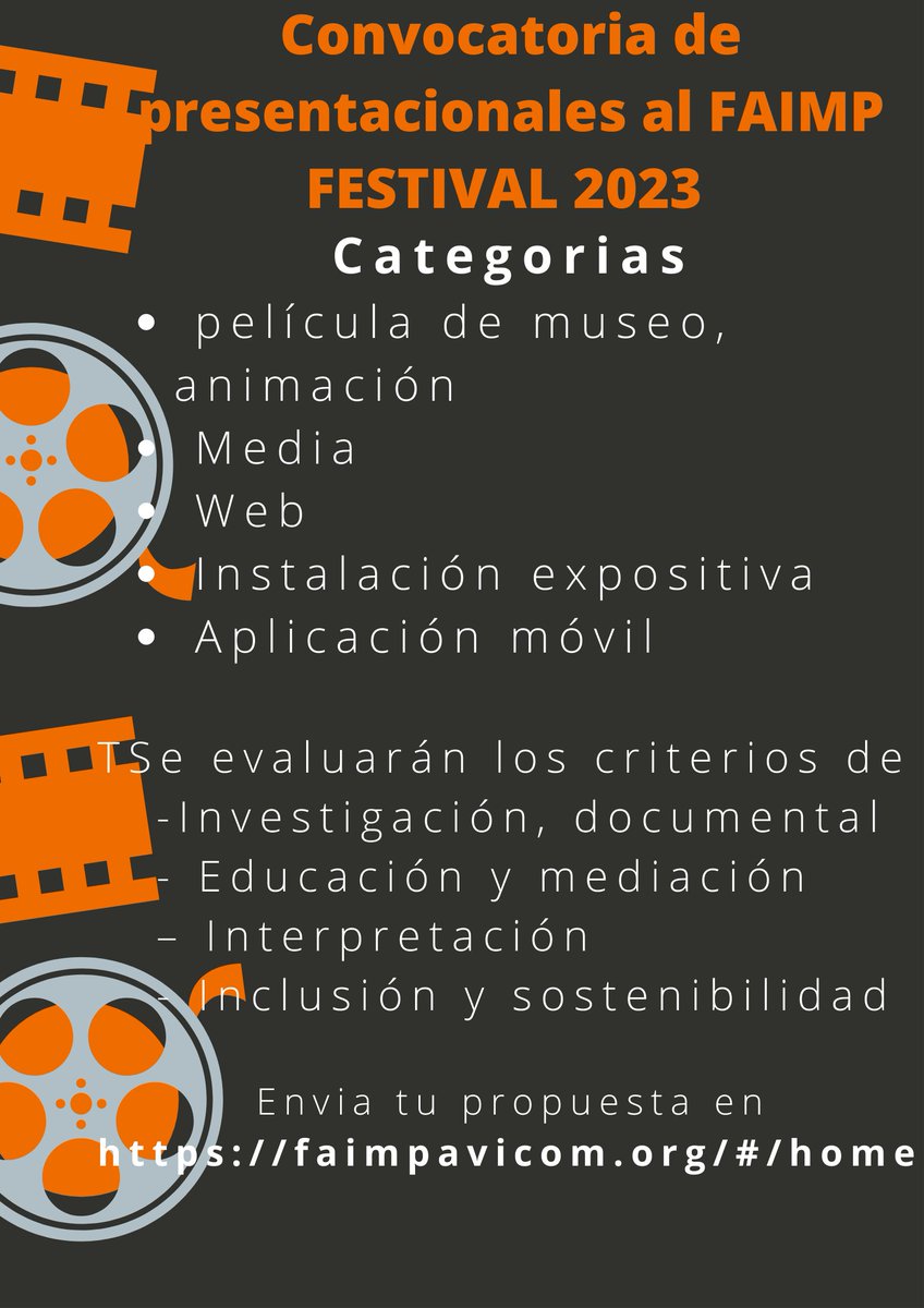FaimpAvicom's tweet photo. ¡ Call for papers para los eventos del @FaimpAvicom 2023!
- Congreso El #MuseoVirtual #AVICOMGC23
- Festival #Faimp23Esperamos
En la @univofstandrews del 21 al 24 de septiembre.
Esperamos vuestras propuestas hasta el 31 de mayo a las 12 PM CET 👉https://t.co/8uvo3i62gJ https://t.co/opvin6TvCB
