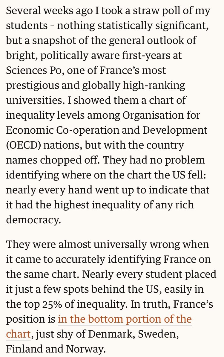 WeillClaude's tweet photo. Particulièrement gouleyant, le passage sur les étudiants de Sciences Po convaincus que la France est parmi les pays les plus inégalitaires 🙄
(À part ça, sorry, l’auteur Alexander Hurst, est franco-américain) https://t.co/Ccr0JuKYgb