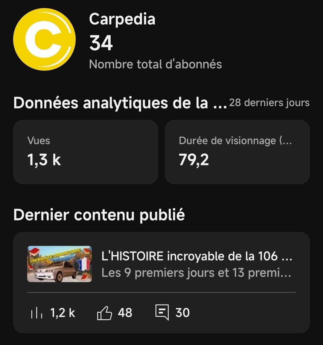 CarpediaFR's tweet photo. ❤️ Merci aux passionnés de #voiture #bagnole #auto d'être présent déjà 34 abonnés et surtout une première vidéo sur la #peugeot 106 #rallye qui a atteint les 1200 vues ❤️

Prochaine vidéo sur la #lexus ça vous tente???

#youtube #car https://t.co/rDkZZiTbFq
