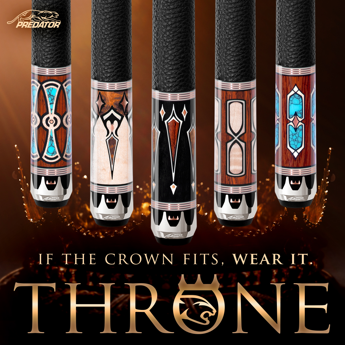 PredatorCues's tweet image. The 3rd Generation of Throne is here to conquer.
Hold your head high - royalty looks good on you. 👑
If the crown fits, wear it: predatorcues.me/3AJFzPB
#ProductLaunch #NewProductAlert #LowDeflection #HighEndCues #PredatorCues