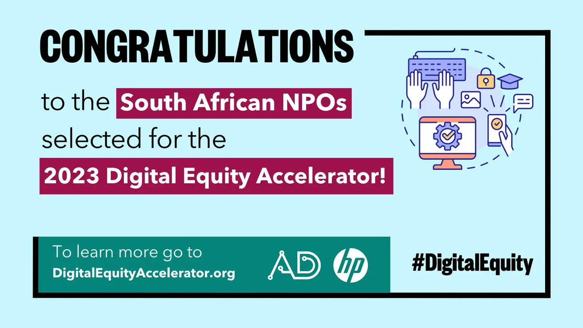 DE_Accelerator's tweet photo. In South Africa, @HP and @AspenDigital are working with @DigifyAfrica, E-Cubed (DBE-E3), and @Siyafunda_ctc in our #Digital #Equity Accelerator. #DigitalInclusion #Youth #Jobs https://t.co/HVIP4Y2GWJ