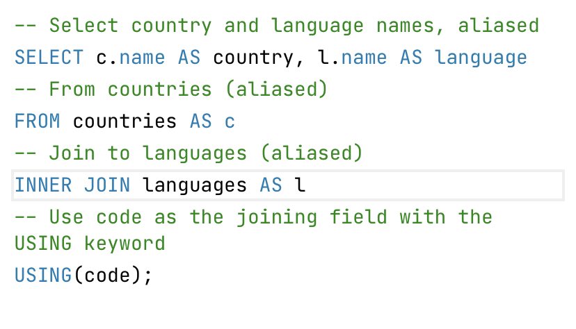 iam_Uchenna's tweet image. #31DaysofSQL #SQLMay 

inner joins, basically ✨