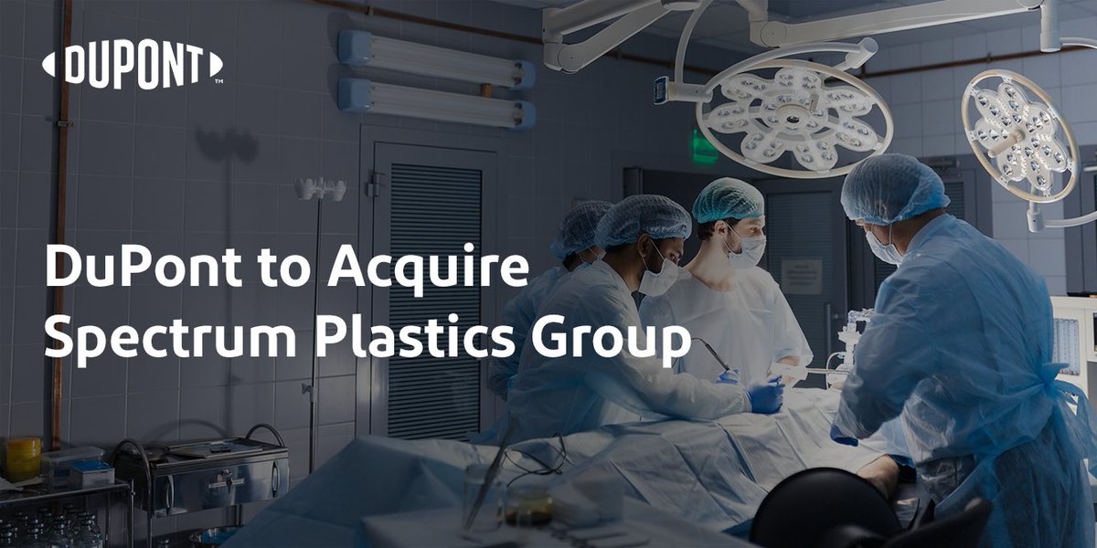 DuPont today announced it signed a definitive agreement to acquire Spectrum Plastics Group, a market leader in the design and advanced manufacturing of complex, medical devices and components. dptn.ws/6014OXcTr #innovation #healthcare #inventabetternow
