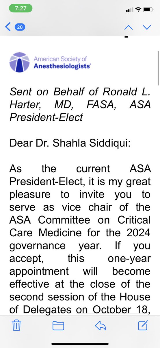 ￼So grateful and humbled. Have been part of this amazing ASA committee for many years and it will be my honor to serve with @KhannaAshishCCM as Chair. Grateful to the committee members and the most amazing past Chair @dr_g_williams @ASALifeline