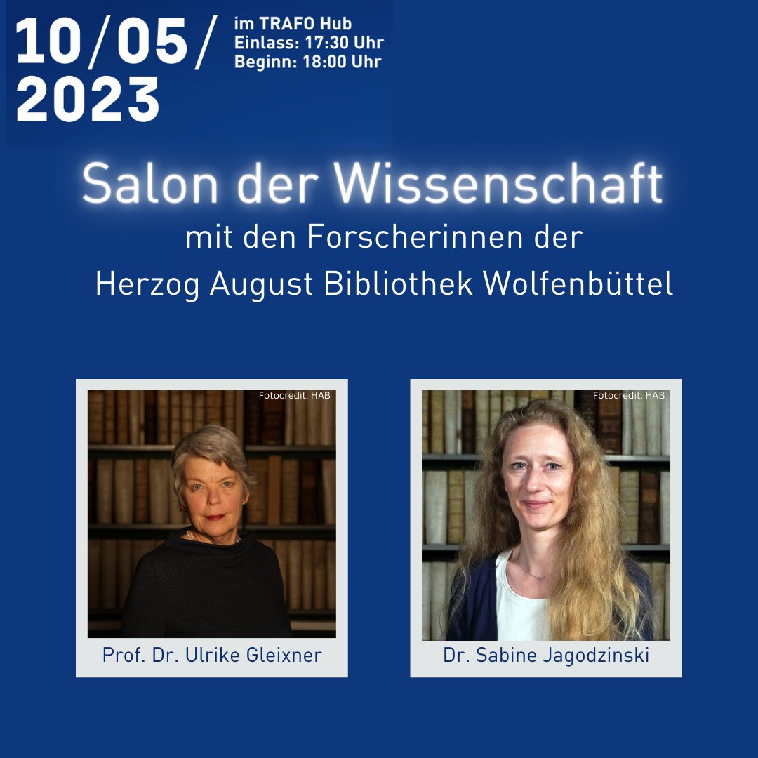 Am 10. Mai präsentieren beim #salonderwissenschaft Prof. Dr. Gleixner und Dr. Jagodzinski von der <a href="/hab_wf/">Herzog August Bibliothek</a>  die Themen: die Verbreitung einer einzigartigen Handschrift aus dem 16. Jahrhundert und Dinge als Zugang zur Vergangenheit.
Infos &amp; Anmeldung unter:👉salonderwissenschaft.de
