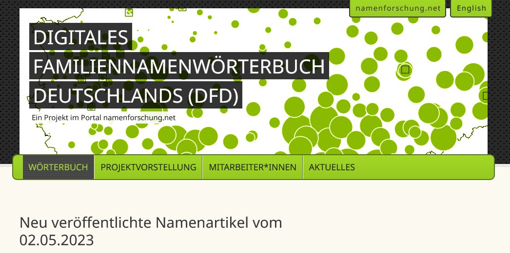 Von Baark bis Zborzil: 344 neue #Familiennamen-Artikel online im Wörterbuch namenforschung.net/dfd/woerterbuc… #onomastics #Namenforschung #Akademienprogramm #adwmainz