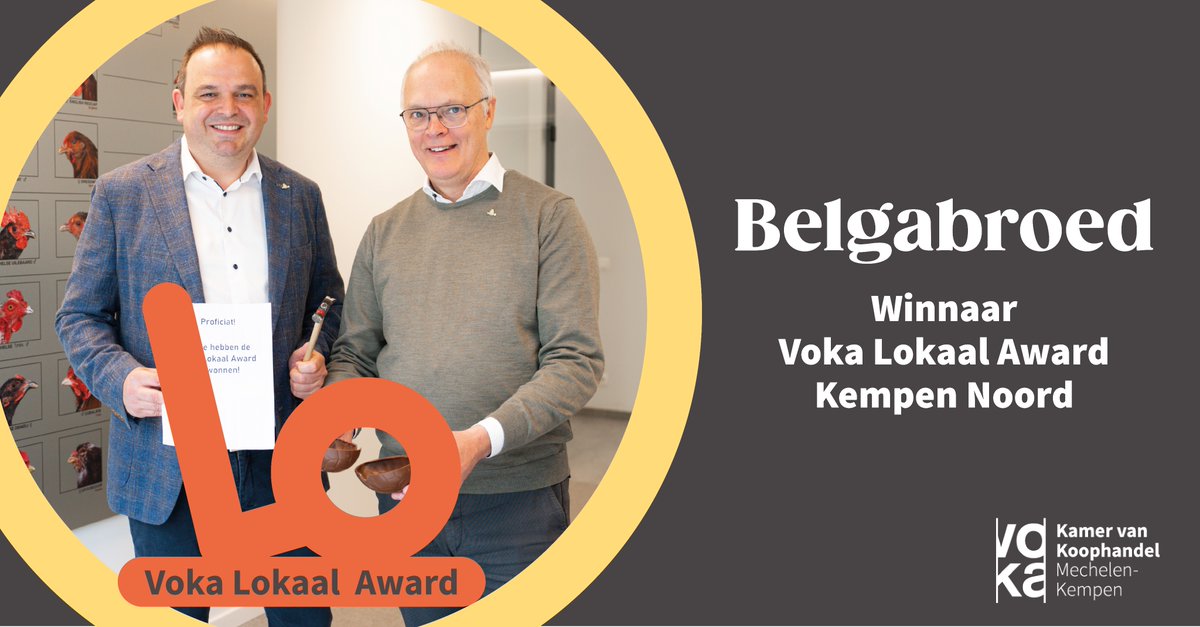 Voka_MeKe's tweet photo. 🥁De eerste Voka Lokaal Award gaat naar…

🏆Belgabroed - Voka Lokaal Kempen Noord

De komende 5 weken maken we onze 𝟵 𝗹𝗼𝗸𝗮𝗹𝗲 𝘄𝗶𝗻𝗻𝗮𝗮𝗿𝘀 bekend. Stem vanaf 1 juni op jouw favoriet die kans maakt op de Prijs Ondernemen.✅

#voka #ondernemen #Award https://t.co/bbZ1wfSzIY