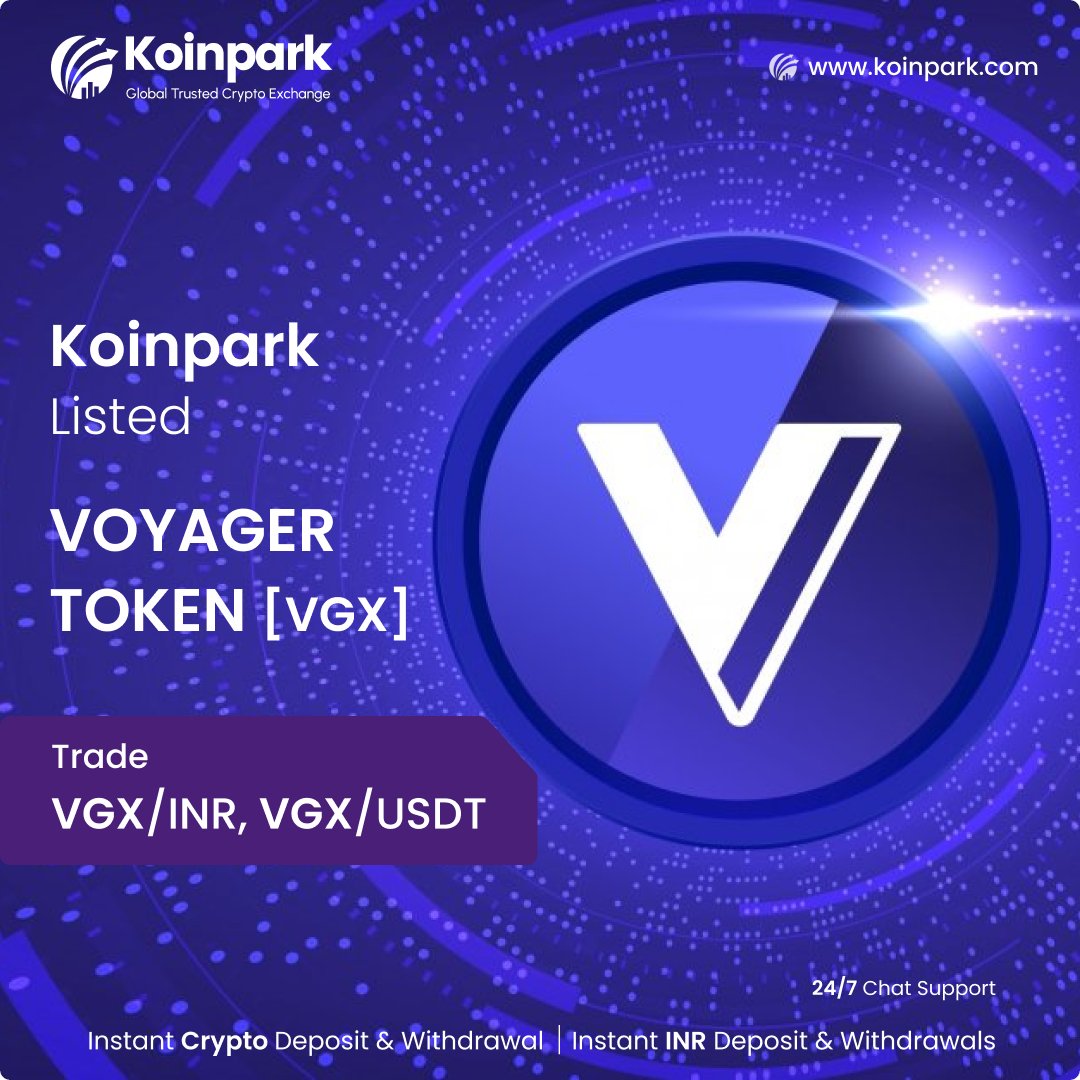 KoinparkExc's tweet photo. #Voyager Token (VGX) has been listed on Koinpark!

🗓️Start Your Deposit &amp; Trade form 02/05/2023, 5 PM Onwards.

🗓️Also, Withdrawal will be available from 02/05/2023, 5 PM Onward.

Download Our Koinpark App: https://t.co/MzCi2WUS7s

#VGX #Koinpark #Cryptocurrency #Token https://t.co/vjVSypfmrG