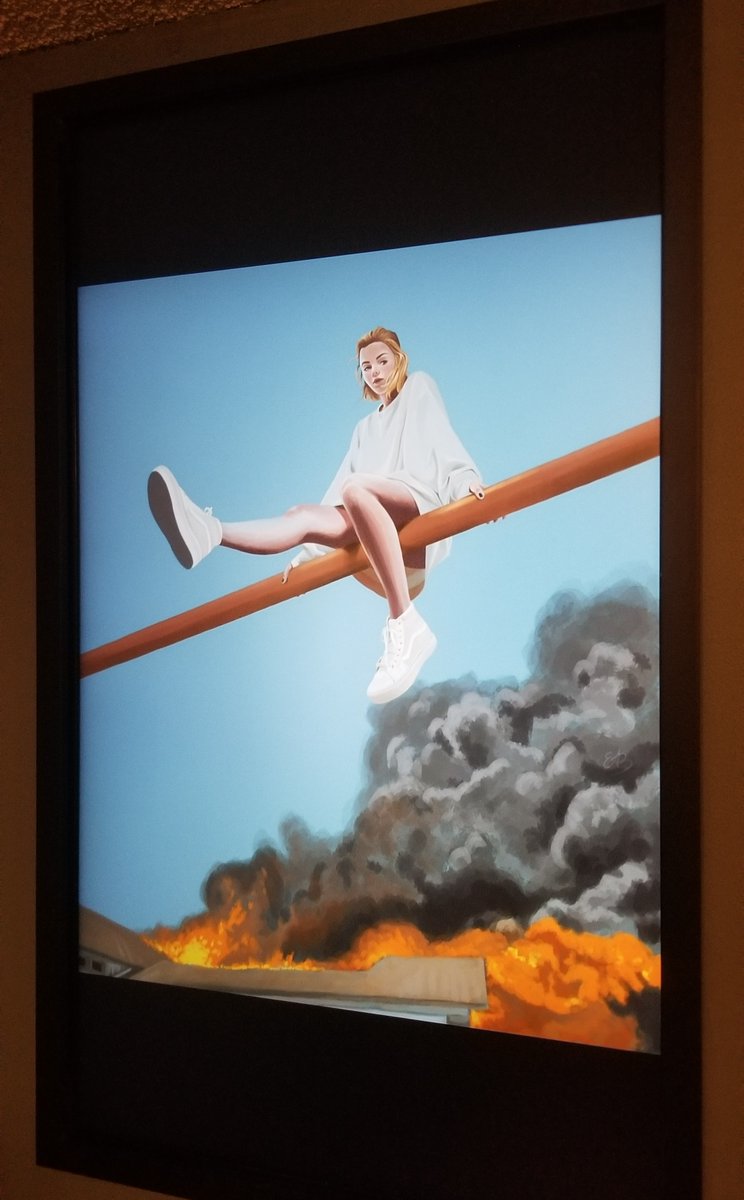 Matteynice's tweet image. Another piece I acquired over the weekend on @KnownOrigin_io 

@lnrkhpv 
"This is fine
-Edition of 10

#KOmmunity #eth #artistsontwitter 

A wonderful digital painting by an uber talented Elena!

49" Digital Canvas powered by @Blackdoveart