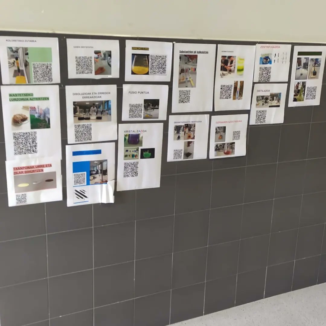 EllacuriaB's tweet photo. #Laborategiteknikak ikasgaia egiten ari diren #Batx1 ikasleek QR kodeekin apaindu dituzte Zurbarango pasabideak, ikasturtean zehar egindako lan guztia erakusteko. 🧪🧫

#ellacuriazurbaran #gogoakutsatubihotzakhezi https://t.co/AIsBQnrM8M