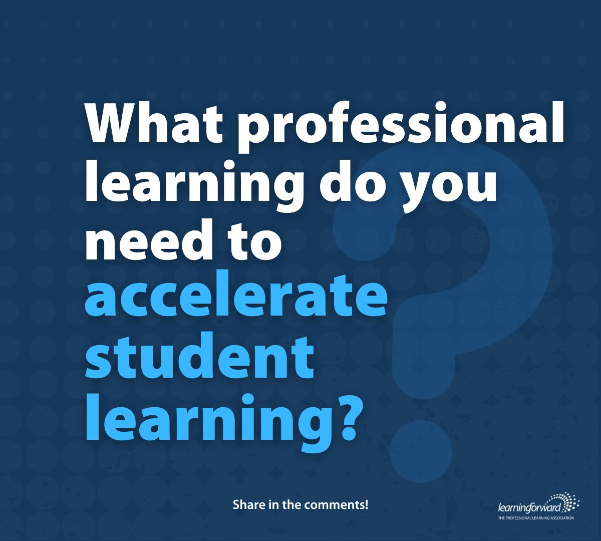 Educators, what professional learning do you need to accelerate student learning? 💭

Share in the comments.