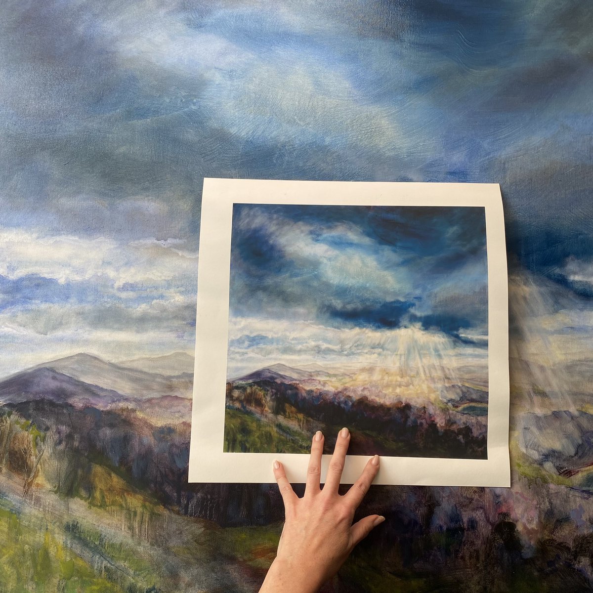 KMortimore's tweet photo. Exciting morning at @irisprint capturing and proofing for proper fine art prints! Just need to have a think about sizes next… #giclee #fineartprints #malvernhills #malverns #worcestershire #herefordshire #landscape #oiloncanvas #irisprint #gicleeprint #hanleyswan #aonb https://t.co/7jLcKt47WX