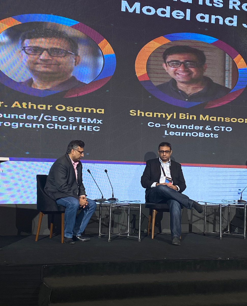 InnoXeraSummit's tweet image. Panel discussion amongst Dr. @AtharOsama, Shamyl Bin Mansoor, Dr. Nasrullah, and Muhammad Sabieh Anwar - @AnwarSabiehis is live on the topic "Emerging AI in EdTech and its Role in the Current Higher Education Model and Job Readiness"

#innoxera2023 #innoxerapk #edtechpakistan.