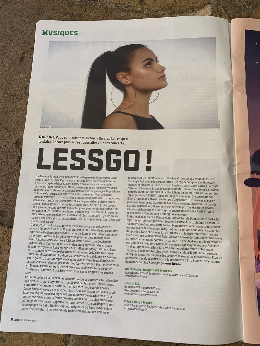 Nouvel article <a href="/journaljunkpage/">junkpage</a>. Malheureusement, entre temps, deux d’entre eux ont été annulés (Babysolo33 et Josué). Mais Josué est remplacé par Kéroué, et ceux du Rest in zik (Limsa d’Aulnay, A2H, Lino, la Scred Connexion…) et Prince Waly auront bien lieu. Lessgo quand même.
