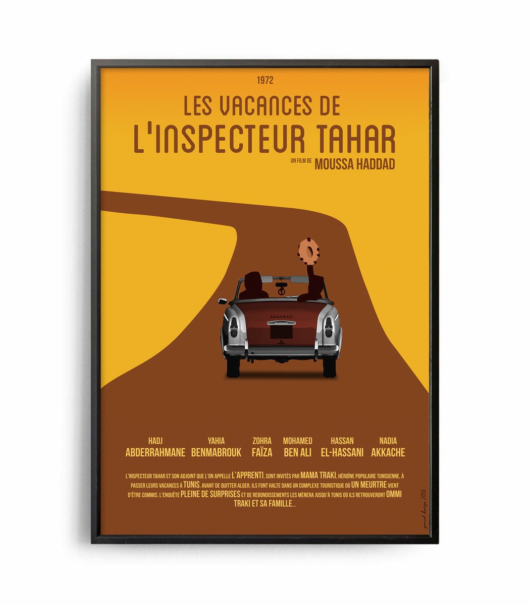 YoucefDesign's tweet photo. Minimalist Algerian movie poster series . Les vacances de l'inspecteur Tahar (1972)  #Algerian #Movies #Posters #minimalist #Hadj_Abdelrahmane #inspecteur #tahar https://t.co/BlljaIJRlJ
