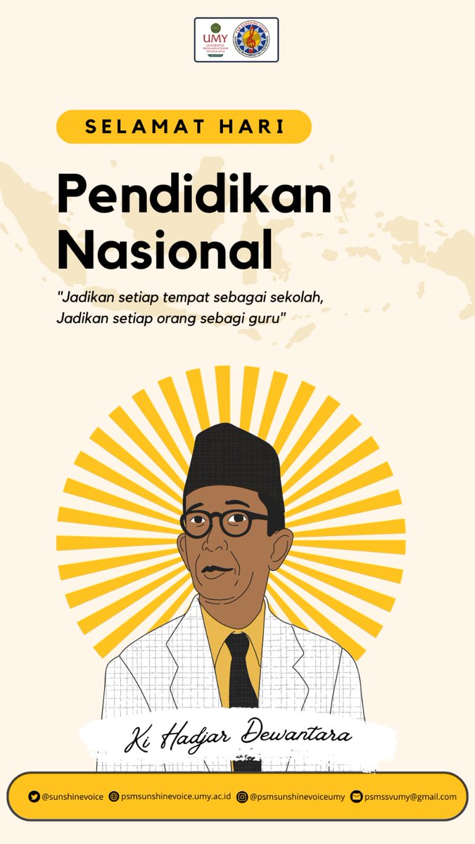 ✨[[SELAMAT HARI PENDIDIKAN NASIONAL]]✨
Selamat Hari Pendidikan Nasional 2023!👩🏻‍🏫👨🏻‍🏫
Di dalam kehidupan anak-anak, ada tiga tempat pergaulan yang menjadi pusat pendidikan yang amat penting baginya, yaitu lingkungan keluarga, lingkungan perguruan, dan lingkungan pergerakan pemuda.