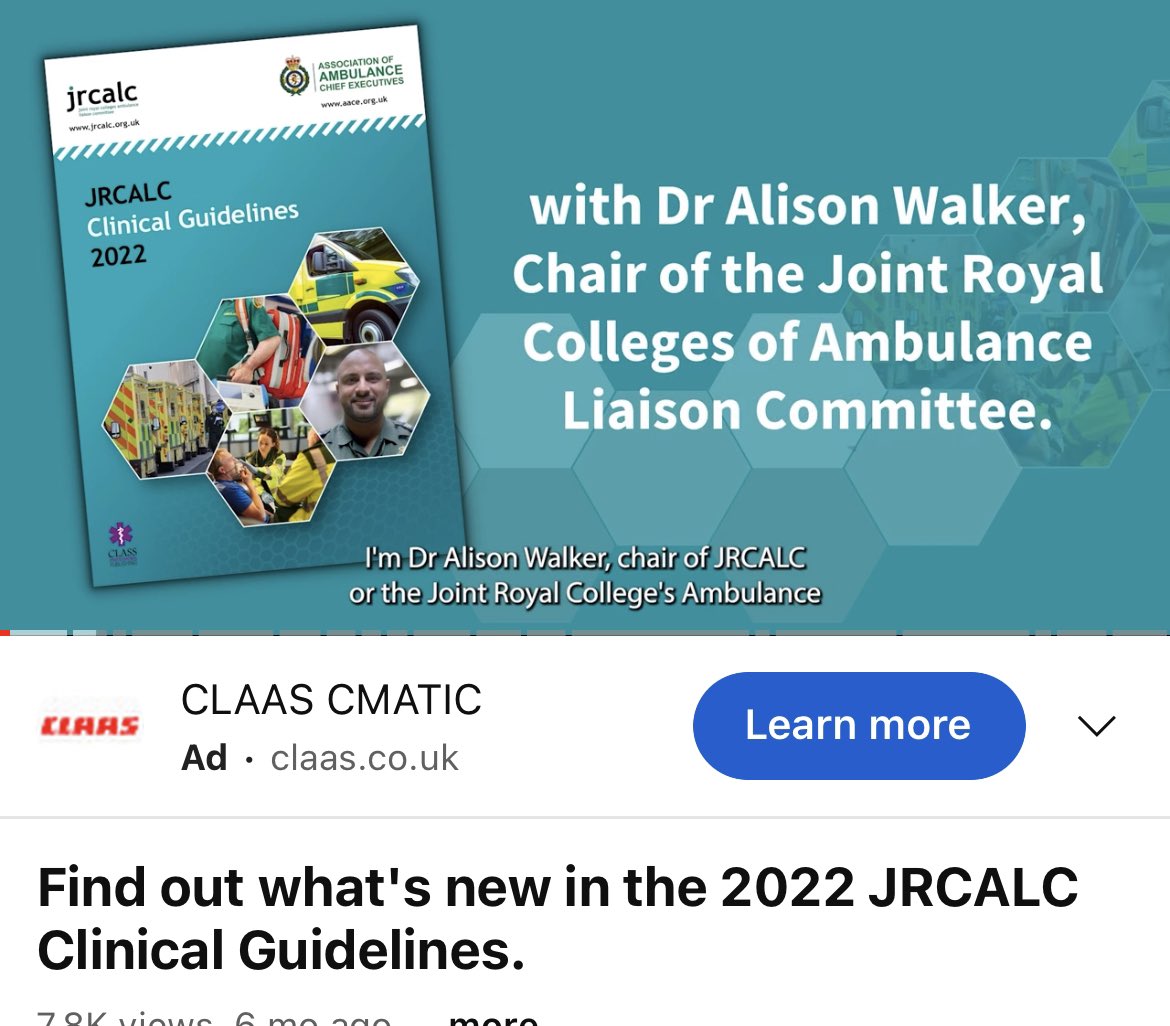 LeechCaroline's tweet photo. It’s worth Emergency Medicine clinicians being aware of the updates to ambulance service guidelines for shared understanding and smooth handovers. 

You can find a video review of the Oct 2022 updates with bookmarked chapters at:
https://t.co/pZRi5rYaO9 https://t.co/x2QTK7OuDW