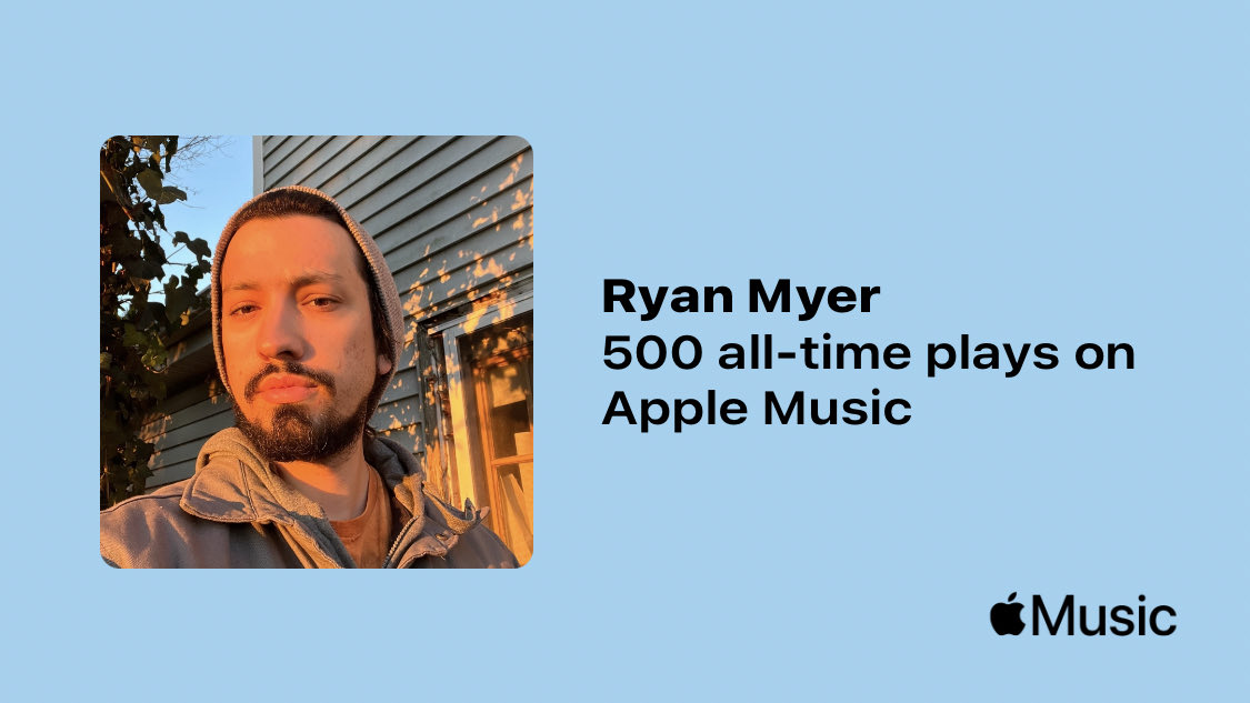 RyanCMyer's tweet photo. Just passed a new Milestone on @AppleMusic. Thanks for listening!
https://t.co/YlrdRUFGN3 https://t.co/mqEQxfF506