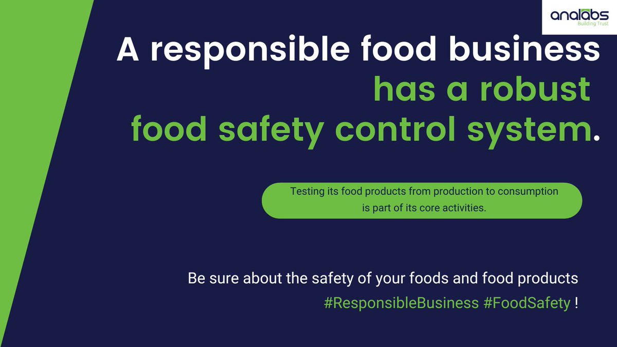 A responsible food business has a robust food safety control system.#FoodSafety #Food #Manufacturing #Quality #FutureofFood #Safefood #Foodhygiene #Foodindustry #Responsiblebusiness
