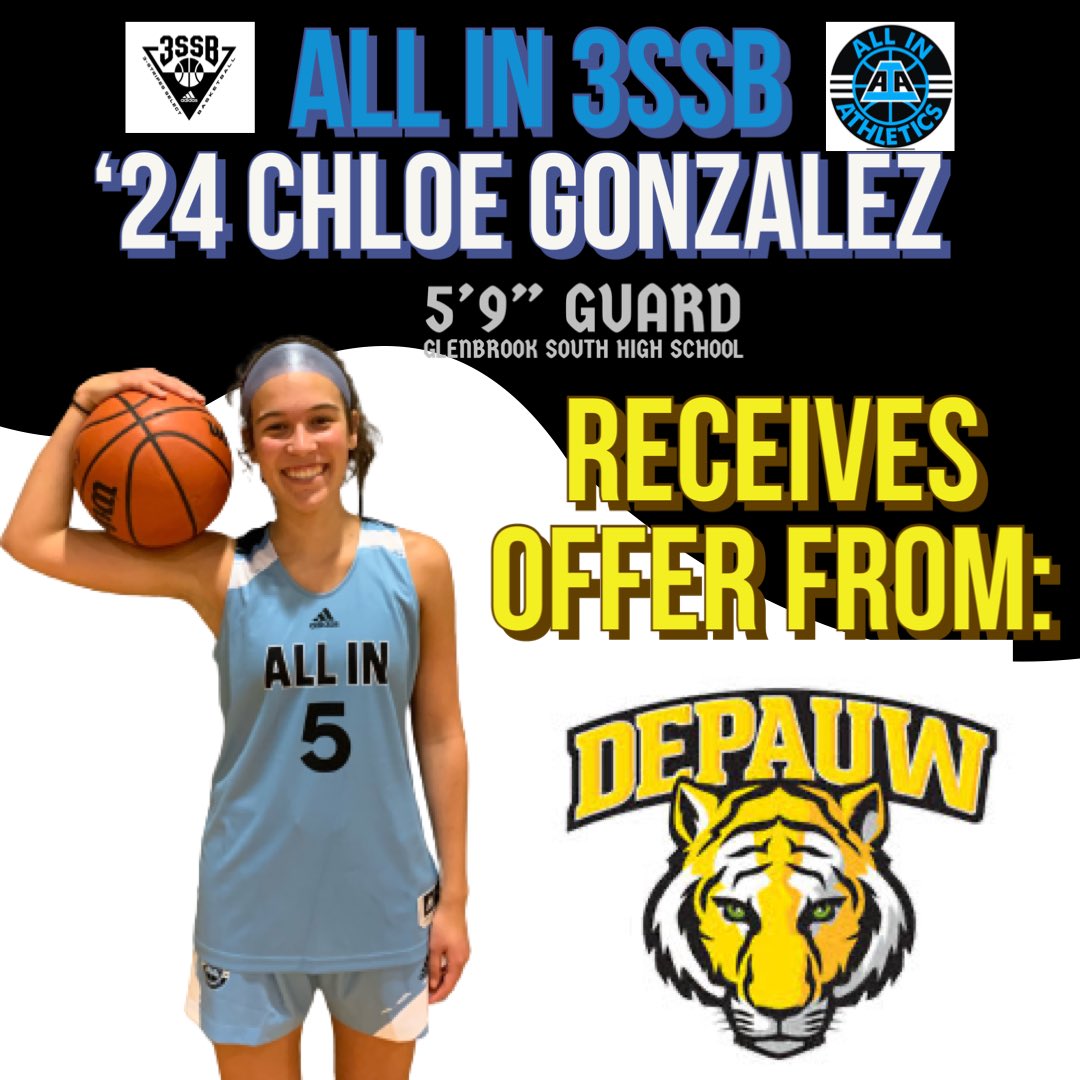 ALL IN Elite Girls 3SSB (@aiaelitegirls) on Twitter photo Congrats to ALL IN 2024 Chloe Gonzalez from Glenbrook South on her recent offer from DePauw. We are so proud of you <a href="/chloegonzo24/">Chloe Gonzalez</a> #ALLINfamily #3SSB #3SSBgirls <a href="/aiathletics/">ALL IN Athletics</a> <a href="/3SSBCircuit/">3Stripes Select Basketball</a> <a href="/aia_matt/">Matt Truding</a> Congrats to ALL IN 2024 Chloe Gonzalez from Glenbrook South on her recent offer from DePauw. We are so proud of you <a href="/chloegonzo24/">Chloe Gonzalez</a> #ALLINfamily #3SSB #3SSBgirls <a href="/aiathletics/">ALL IN Athletics</a> <a href="/3SSBCircuit/">3Stripes Select Basketball</a> <a href="/aia_matt/">Matt Truding</a>