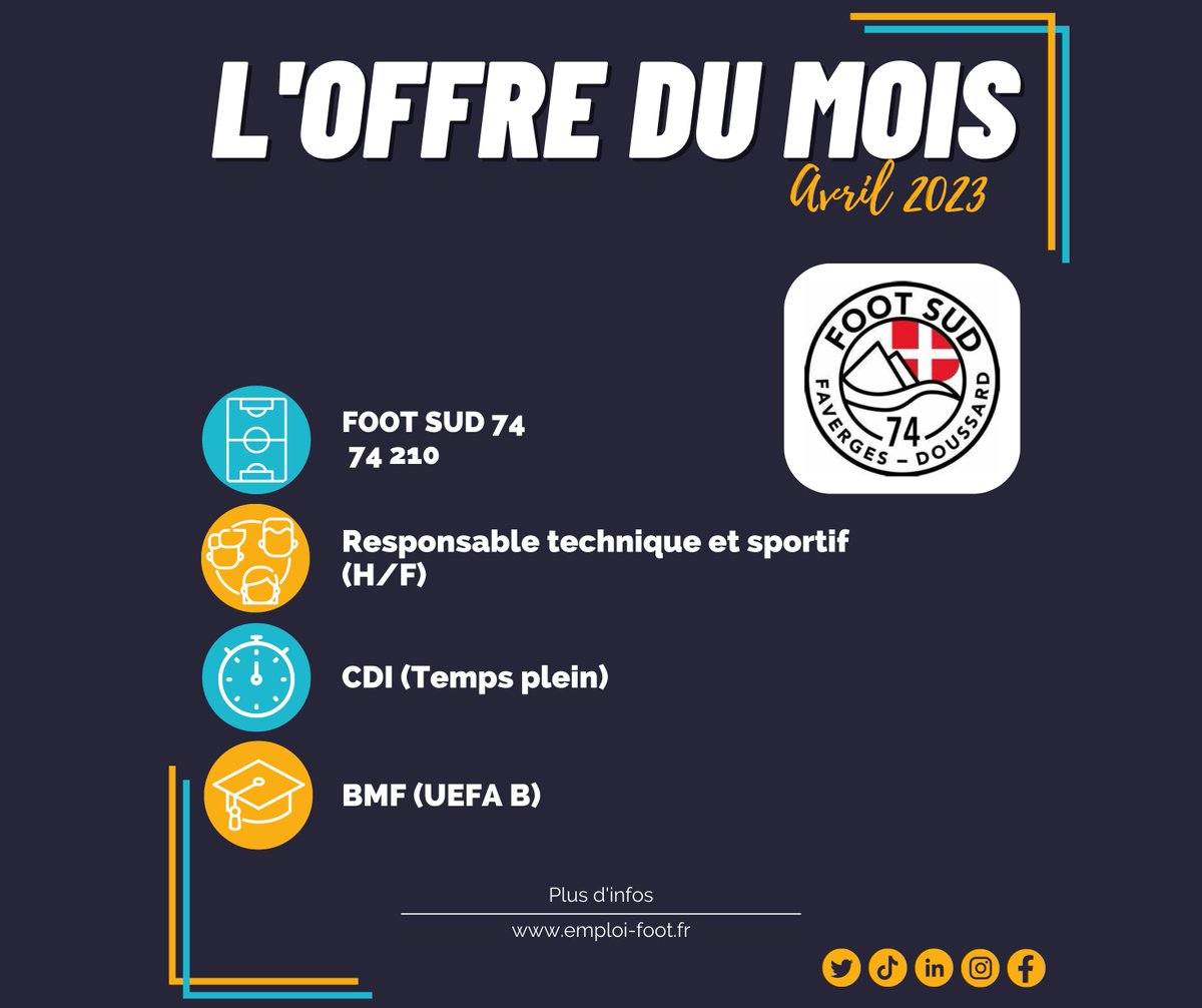 [Offre du mois 🧳]

Entrainer dans un cadre idyllique, entre lac et montagnes, ça vous tente ? 🏞️

L’offre du mois d’avril est peut-être faite pour vous 👊

Pour en savoir plus, cliquez sur le 🔗 suivant

➡️ emploi-foot.fr/component/care…

#emploifoot #emploi #football #offredumois