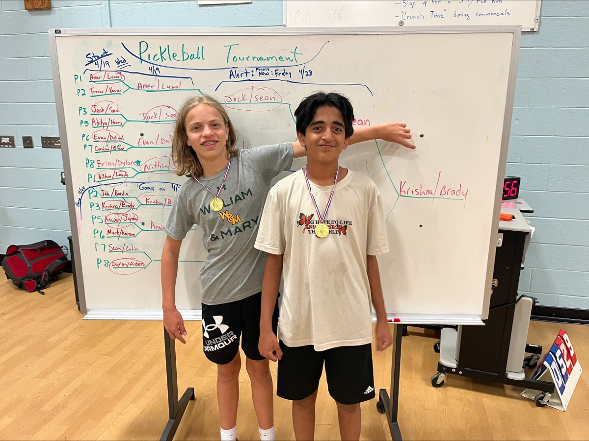 Our 8th Grade P.E. classes participated in a Pickleball Tournament last week. Congratulations to the finalists and the winners! 🏓