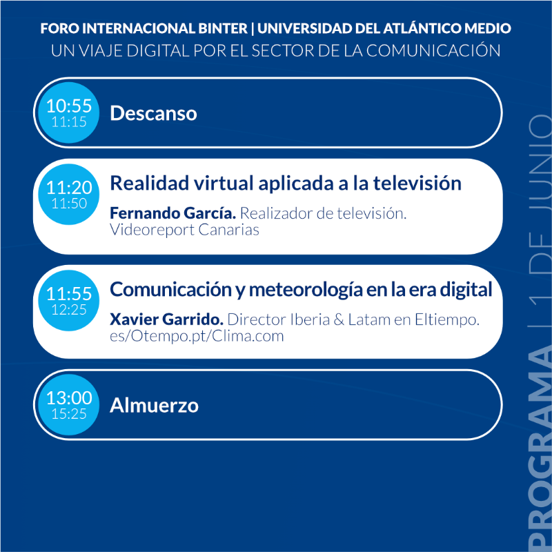 atlanticomedio's tweet photo. 📣 El Foro Internacional @bintercanarias UNAM, ‘Un viaje digital por el sector de la comunicación” ya tiene programa oficial sobre la convivencia actual y el futuro del sector de la comunicación y las nuevas tecnologías. 

Conoce el contenido completo e inscríbete aquí 👇