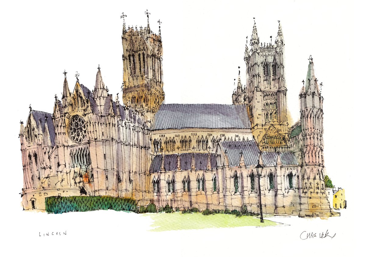 chrisleedrawing's tweet photo. Dang! Spot the missing weather vane. #Lincoln #cathedral https://t.co/XJ1xeP9U6N