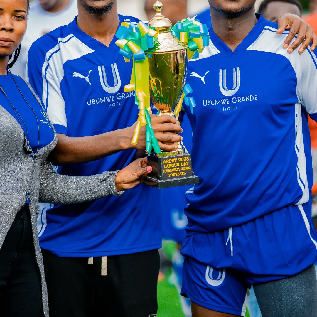 UbumweGdeHotel's tweet photo. It was a great win for Ubumwe Grande Hotel as we took the Cup of the ARPST Finals against RBC.We are the undisputed  champion not only in the field but also when it comes to excellent https://t.co/Wj4FWXyR0I Ubumwe...🙌🙌🏆🏆
.#kigalievents #kigaliupdates #rwandabiomedicalcenter https://t.co/BY1XrVCW3i