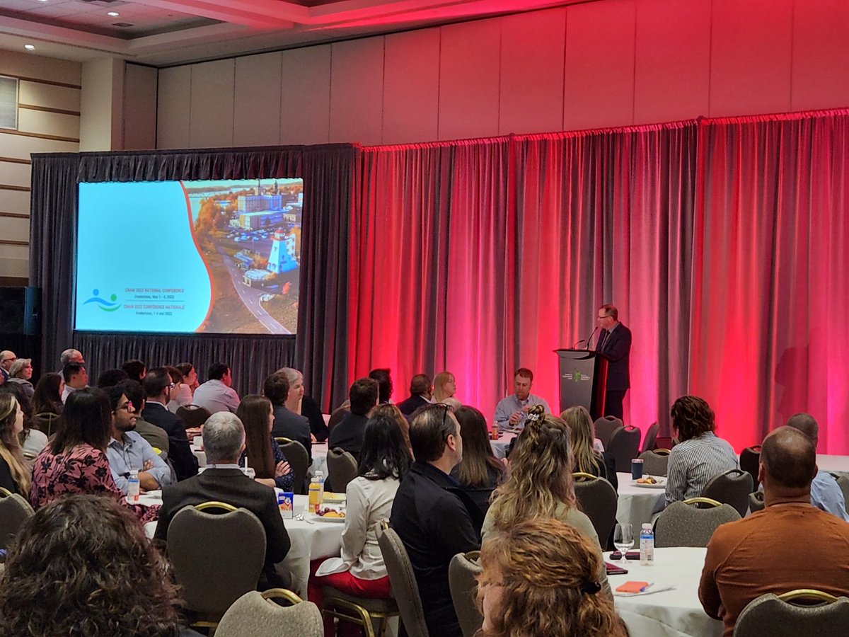 DARLACAMPBELL's tweet photo. @CNAMAssn conference in #Fredericton opening session. Estimate of $20billion to replace bridges in New Brunswick. "Bridges that need hip and knee replacements now." Minister Jeff Carr. https://t.co/xeJeSwHrcO