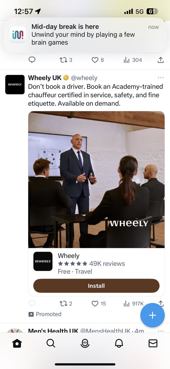 The internet is stalking me vs smart targeting and data sharing. Listening to <a href="/PivotPod/">Pivot Podcast</a> , <a href="/profgalloway/">Scott Galloway</a> says he uses Wheely then ten minutes later this ad is in my twitter feed. Easy to know I’m a pivot subscriber, but luck as to knowing when I listen or dodgy data sharing?