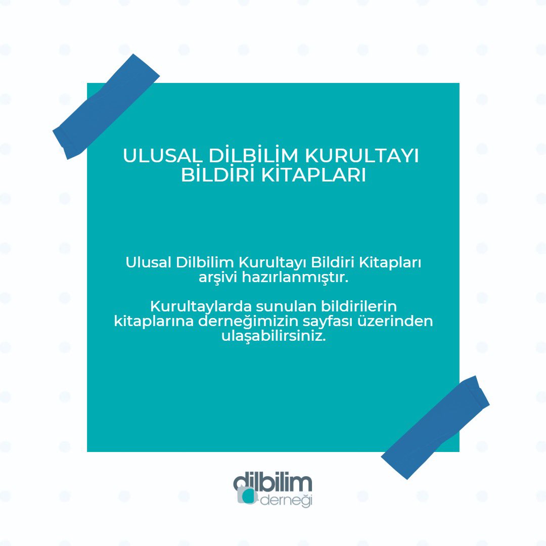 dilbilimdernegi's tweet photo. Ulusal Dilbilim Kurultayı Bildiri Kitapları arşivi hazırlanmıştır. 

Kurultaylarda sunulan bildirilerin kitaplarına aşağıdaki bağlantı üzerinden ulaşabilirsiniz.

https://t.co/DRBHs5WKKz https://t.co/QZ890pd2e6