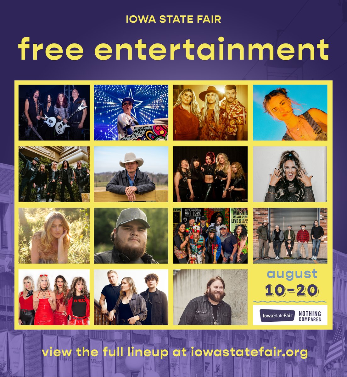 Our free entertainment lineup just dropped! 🥳 Check it out at bit.ly/3ks9jIB. Who are you making plans to see? 🌙🎵