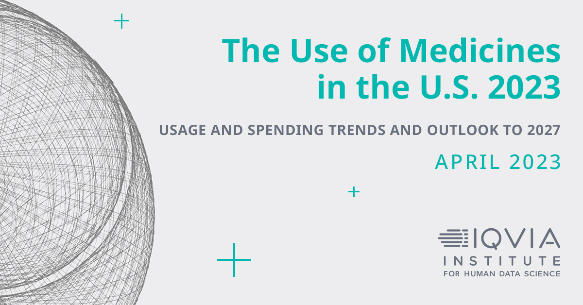 IQVIA_Institute's tweet photo. Explore our new report on The Use of Medicines in the U.S. 2023. Learn more about usage and spending trends within the U.S. healthcare system and read about our outlook toward 2027. https://t.co/kGYf06EOsp #Pharma https://t.co/FELvMvi31D