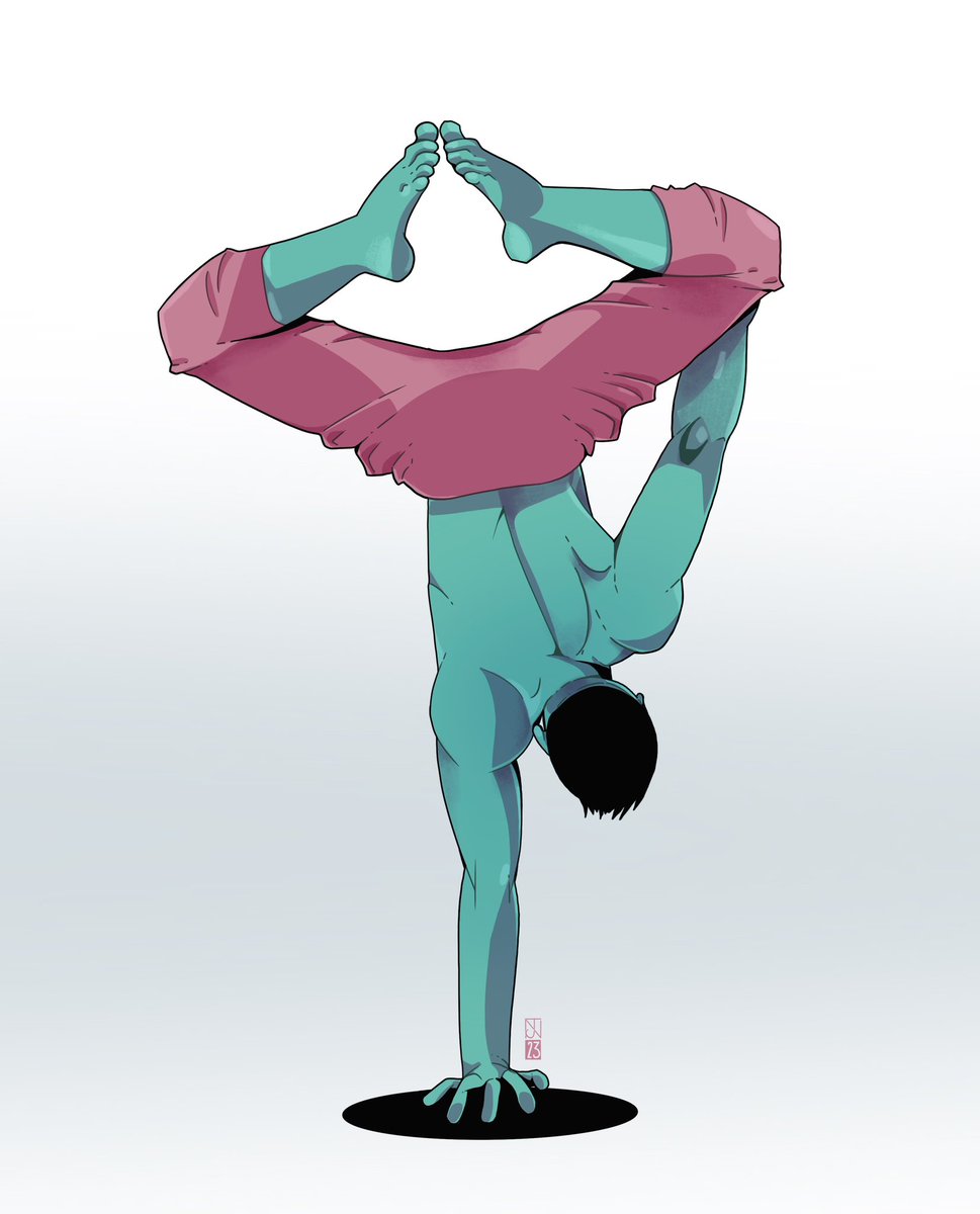 _natzcorner_'s tweet photo. I’m liking these quick pose pieces to get me back into the habit. 

#pose #handstand #fitness #characterdesign #art #digitalart #illustration #quickart https://t.co/NQkaQFBKZO