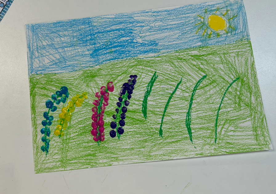 imogenlord_'s tweet photo. Teaching art to the little ones always makes me feel so proud. I love watching them create all different kinds of the same artwork using their imagination! Check out these Lupine Flower fields created by year 1! #ACUedu_p https://t.co/242XDsEM4g