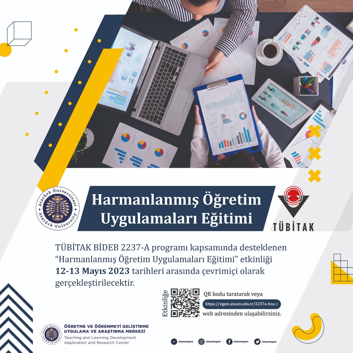 TÜBİTAK BİDEB 2237 - A programı kapsamında desteklenen ''Harmanlanmış Öğretim Uygulamaları Eğitimi'' etkinliği 12-13 Mayıs 2023 tarihleri arasında çevrimiçi olarak gerçekleştirilecektir.

Başvuru: ogem.atauni.edu.tr/2237a-hou-3

<a href="/rektorcomakli/">Ömer Çomaklı</a>  <a href="/atauni1957/">Atatürk Üniversitesi</a>  <a href="/yukselgoktas/">Yuksel Goktas</a>