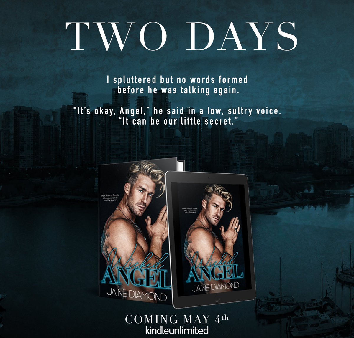 𝐖𝐢𝐜𝐤𝐞𝐝 𝐀𝐧𝐠𝐞𝐥 by Jaine Diamond is releasing in TWO DAYS! This is a scorching hot, best friend’s brother, anti-hero romance. You do not want to miss Johnny &amp; Angeline’s story!
Preorder: mybook.to/WickedAngel