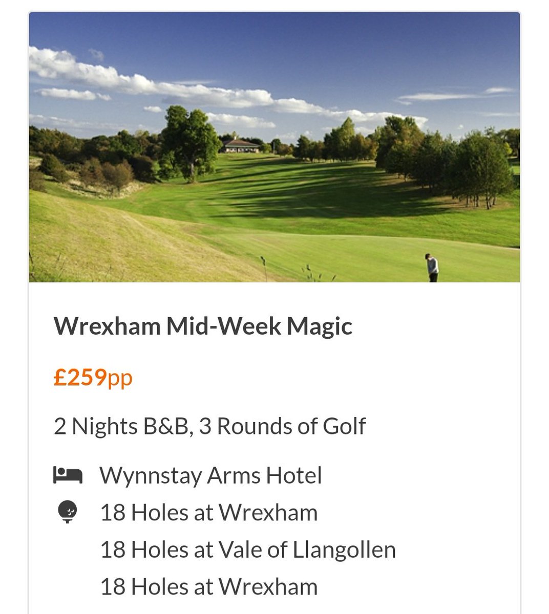 To celebrate @Wrexham_AFC gaining promotion in emphatic style, we have put together a new Wrexham package! Playing 2 championship parkland beauties in the form of @wrexhamgolfclub & @VLlangollenGC walesgolfholidays.com/course/wrexham… #WxmAFC #wrexhamafc @VancityReynolds @RMcElhenney