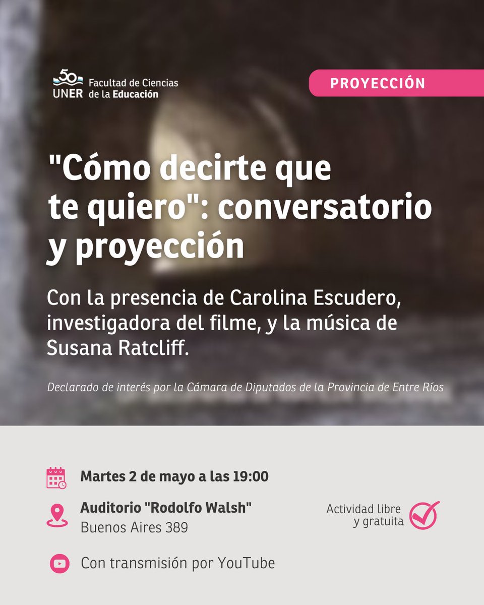 🎥 ¡Hoy en la FCEDU!

Proyección del tráiler del documental "Cómo decirte que te quiero" sobre apropiación de bebés en la dictadura franquista en España + Conversatorio con la investigadora del filme Carolina Escudero.

📌Más info en bit.ly/3V9K0Nf