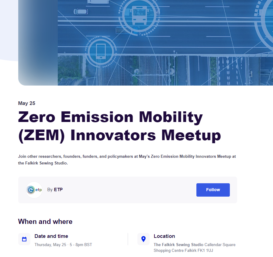 The next ZERO EMISSIONS MOBILITY INNOVATORS MEETUP organised by ...