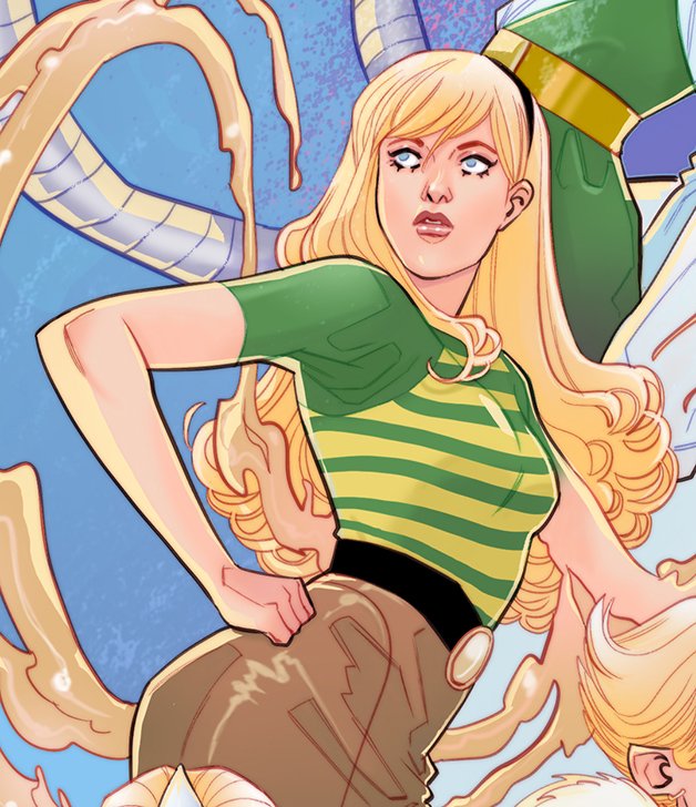 S_Marguerite's tweet photo. Detail -  cover for #SpiderGwen #ShadowClones #5 for #MarvelComics

#margueritesauvage #comicscover #comicsart https://t.co/fBZh4KyWgo