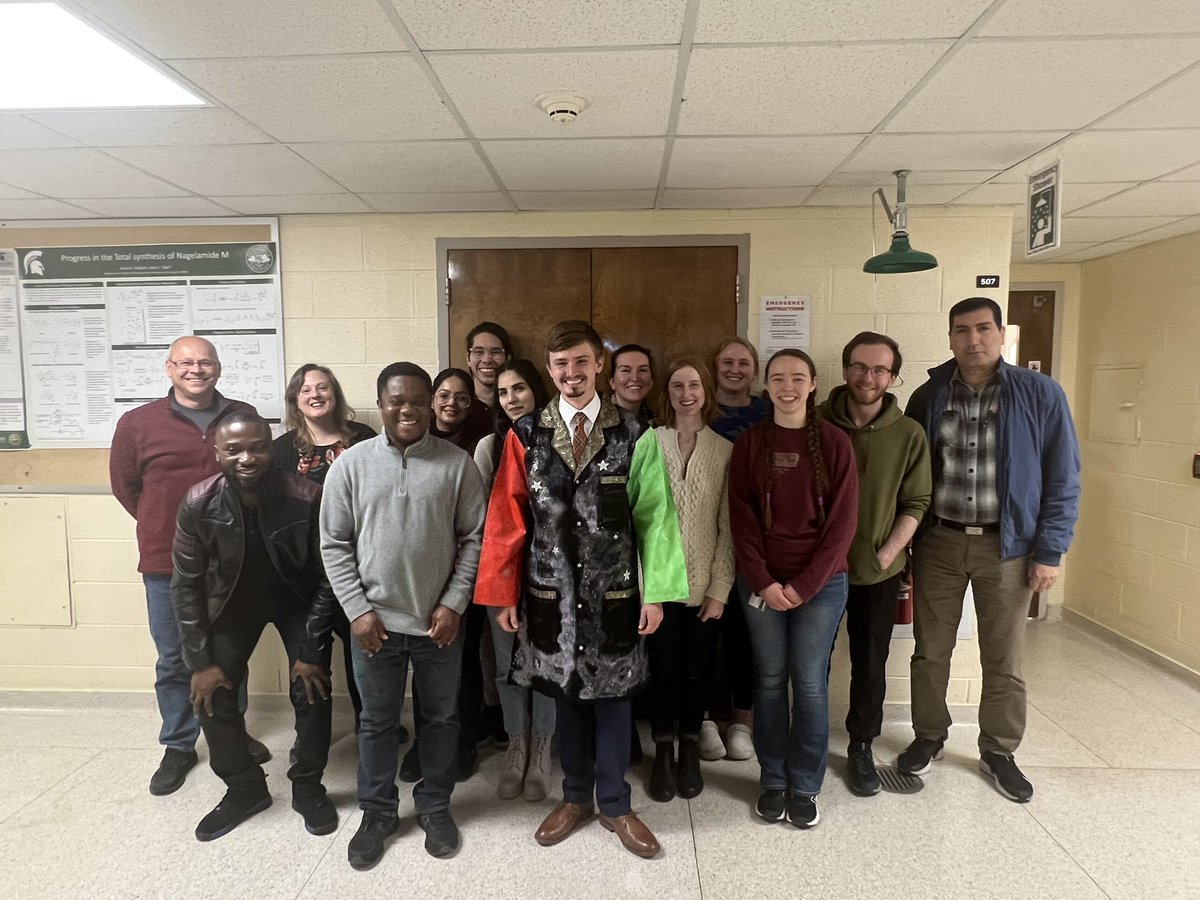 Tepe_Lab's tweet photo. Introducing the new Doctor from our group! Congratulations Dr. Fiolek on completing your PhD. We are proud of you and we will miss you. @MSUChem #chemistry #ChemicalBiology #organic #PhD https://t.co/lOlxTbwmCC