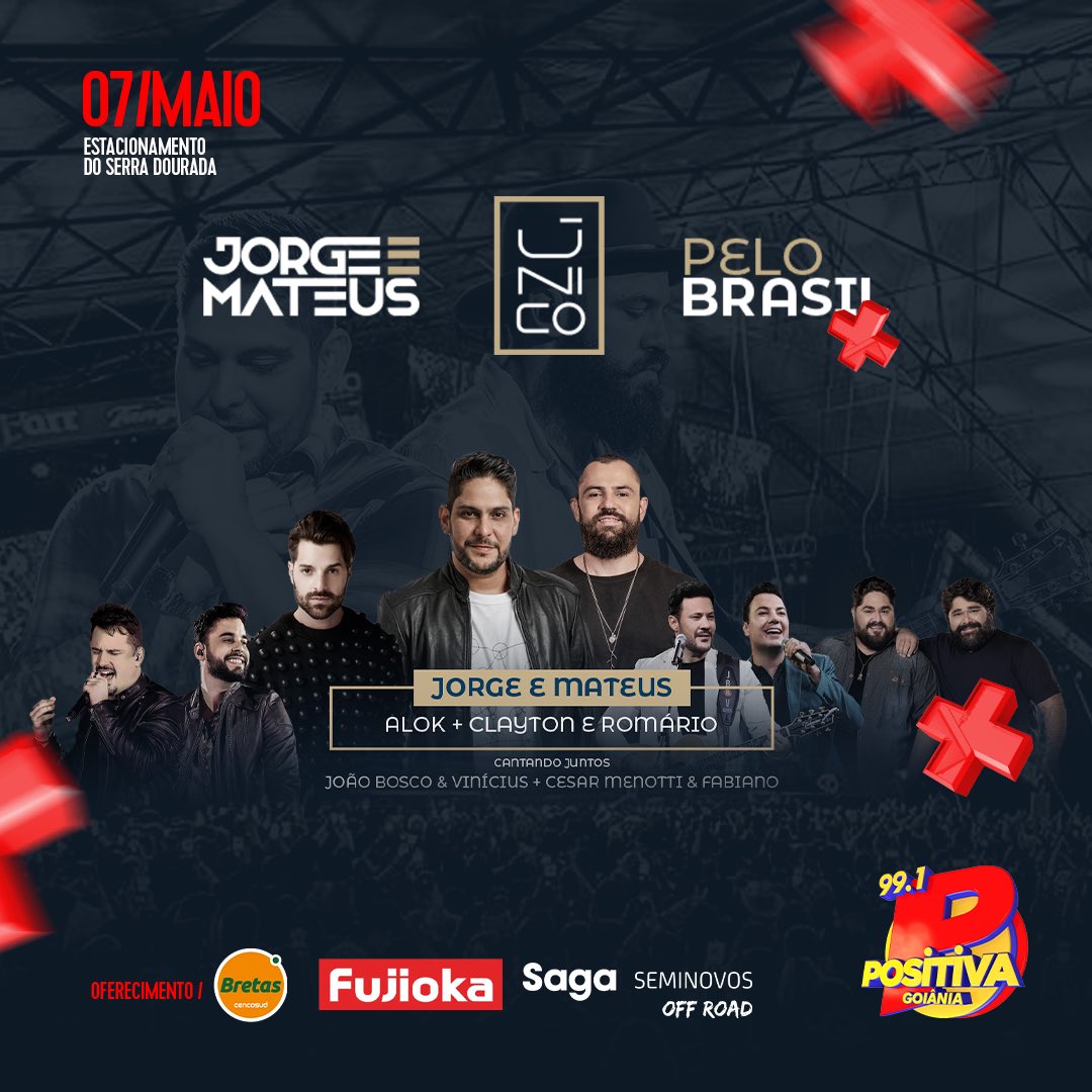 PositivaFM's tweet photo. JORGE E MATEUS ÚNICO GOIÂNIA! Tá rolando sorteio no Instagram da Positiva FM! Corre lá! #jorgeemateus #jorgeemateusunico #goiania https://t.co/BakOzABWok
