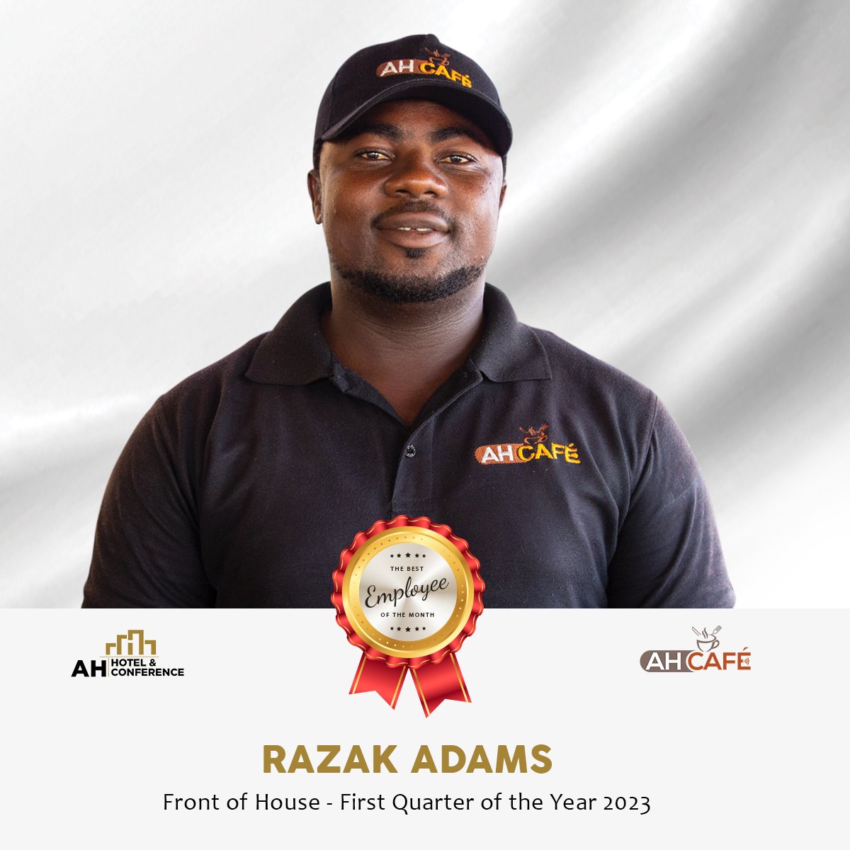 theAHcafe's tweet photo. Congratulations, Razak Adams, on winning the award of the employee of the First Quarter of the Year 2023 (Front of House).
Your consistent positive attitude has made a huge difference in AH Hotel and Conference. Thank you for being you.
#EmployeeMonth #AHCafe #hardwork https://t.co/6YmXpTAKtQ