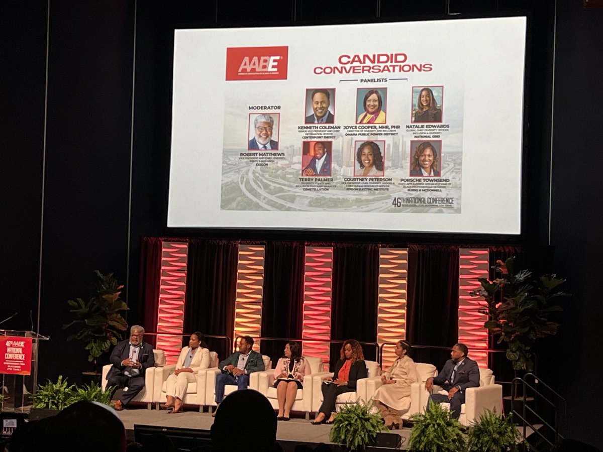 DianaCSharpe's tweet photo. The one and only ⁦@RdM_DEI⁩, ⁦@Exelon⁩ VP of DEI, takes the stage to moderate “Candid Conversations” at ⁦@JoinAABE⁩ #aabe46 https://t.co/cehhHcgxNA