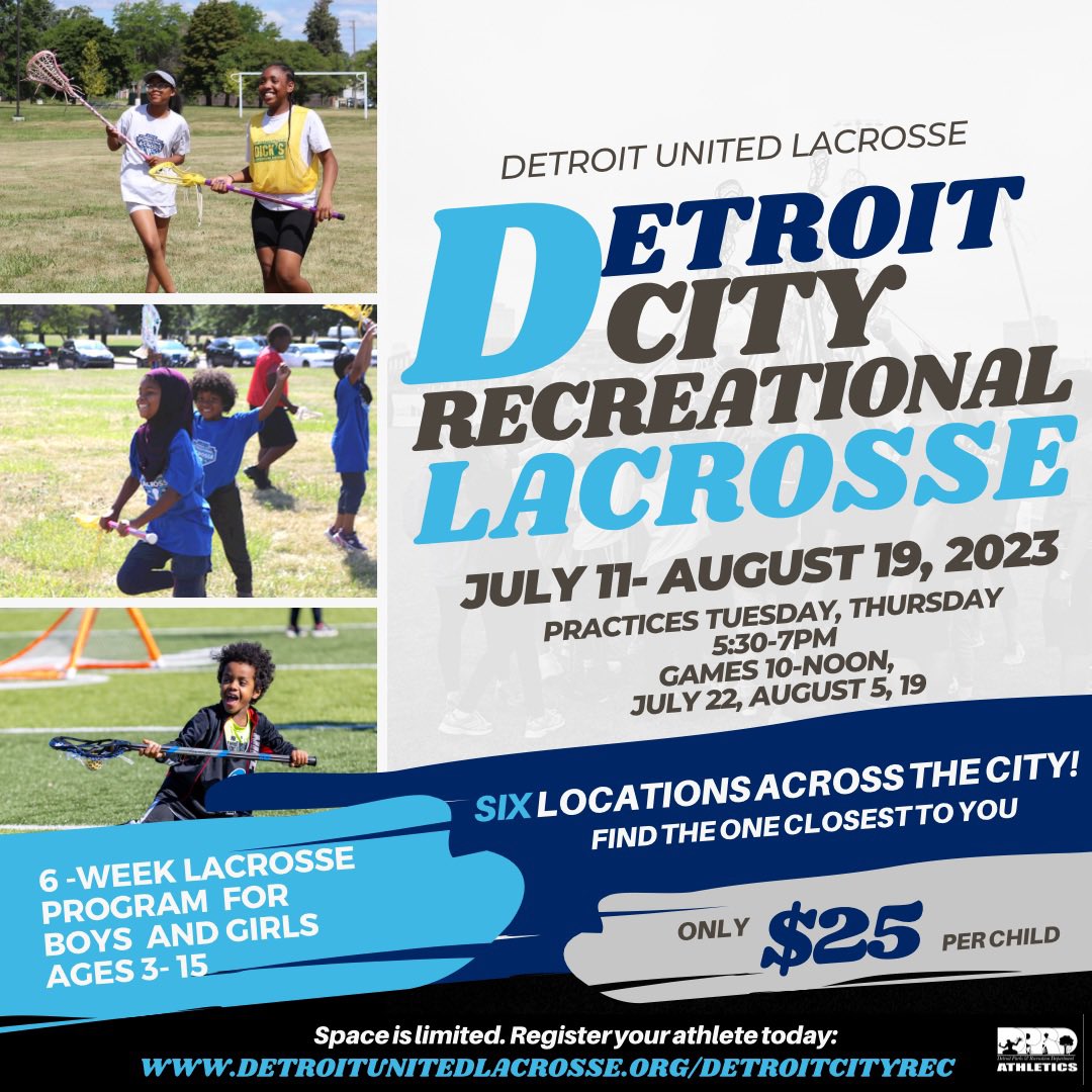 DCRL registration is LIVE! 
DetroitUnitedlacrosse.org/detroitcityrec